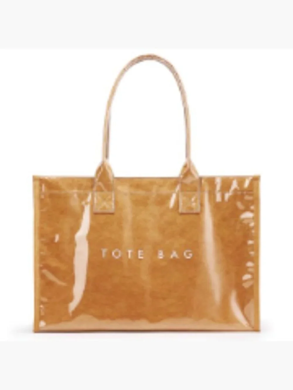 PVC Tote Bag Women's Kraft Paper Work Handbag Top Handle Large